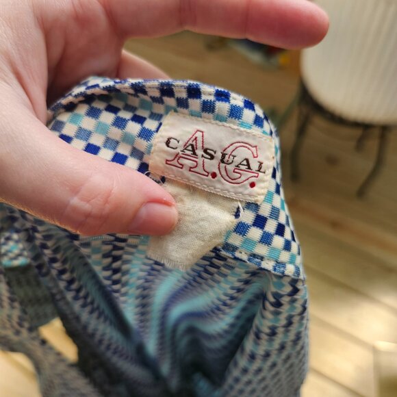 Mary Dress / Vintage 1950's Blue & White Checkered Nylon Midi Dress AS IS - Picture 15 of 17